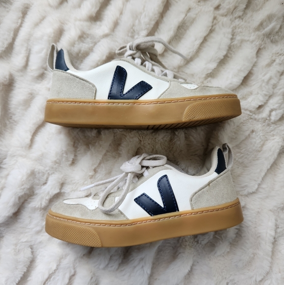 Veja Other - Veja Kids Size 12 V 10 Chromefree Navy White Lace Up Sneakers